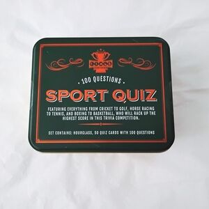 Sport Quiz Trivia Tin - Dark Green & Orange